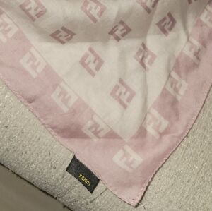 Fendi Pink and White Scarf